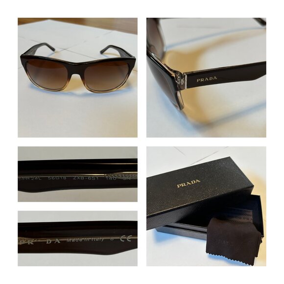 Prada Sunglasses, PR SPR24L Brown Gradient Sunglasses, Pre-owned - Picture 2 of 3